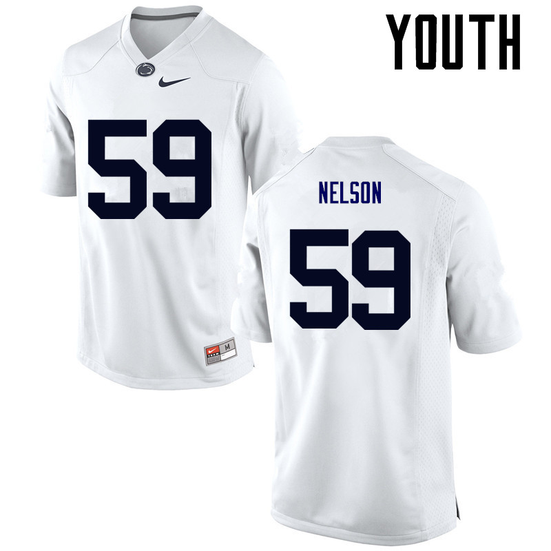 Youth Penn State Nittany Lions #59 Andrew Nelson College Football Jerseys-White - Click Image to Close